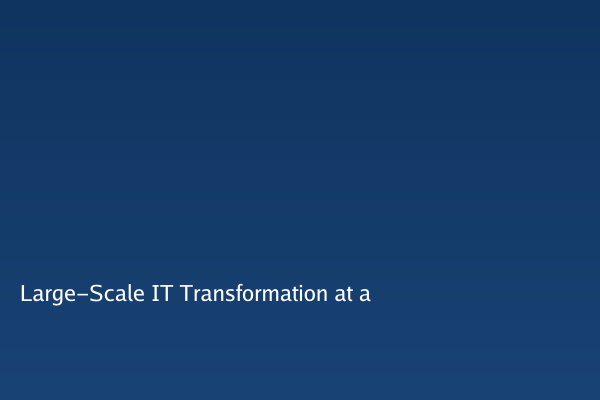 Large-Scale IT Transformation at a Leading Insurance Company